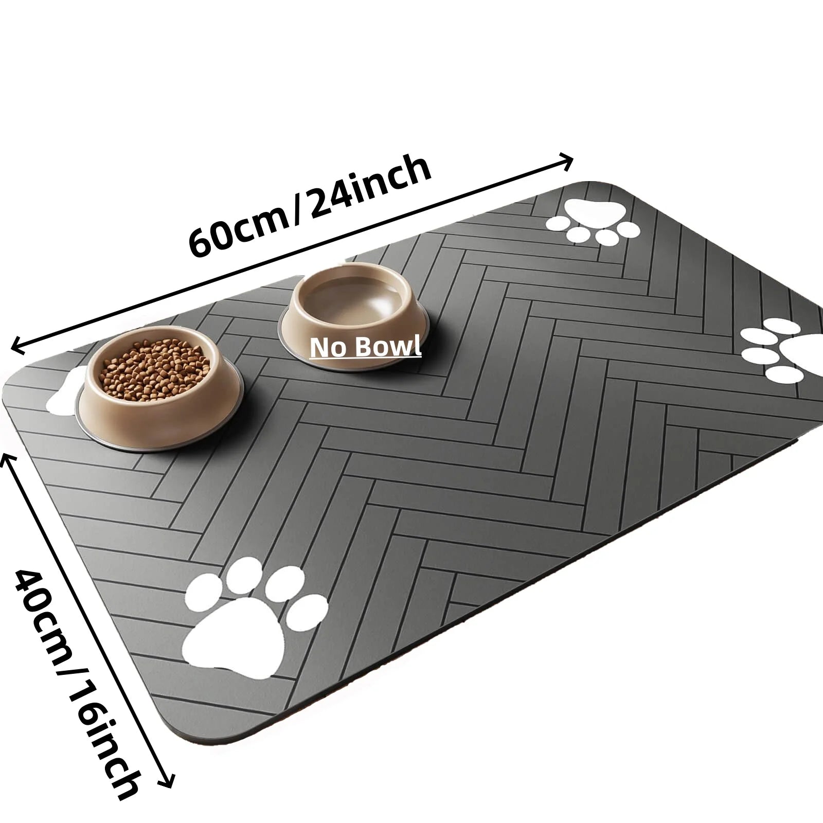 Tapis d’alimentation absorbant pour animaux, idéal pour les gamelles d’eau et de nourriture, avec dessous en caoutchouc imperméable, séchage rapide, pour chiens et chats.