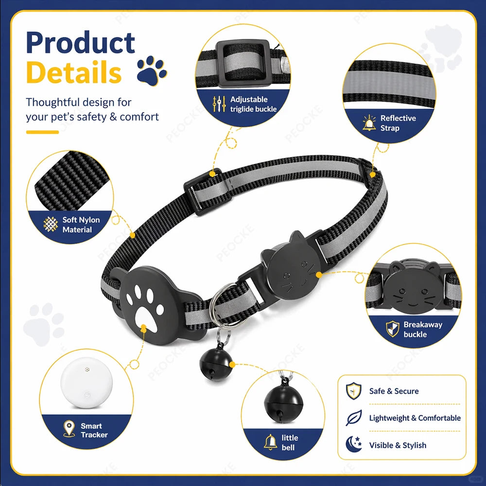 Collier traceur GPS Bluetooth étanche pour chat et chien – Localisation en temps réel via Android ( ce n’est pas applicable avec un Huawei)