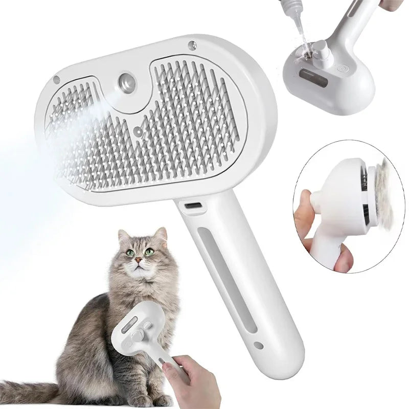 3-en-1 Brosse Électrique pour Chiens et Chats 🐶🐱 – Toilettage Confort, Massage Apaisant & Élimination des Poils