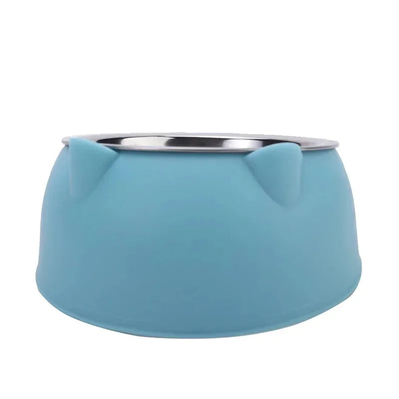 1 bol pour chat au design mignon et créatif, incliné pour chatons et chiots, en acier inoxydable, idéal pour la nourriture et l’eau, convient aux chiens et chats.
