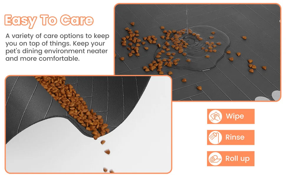 Tapis d’alimentation absorbant pour animaux, idéal pour les gamelles d’eau et de nourriture, avec dessous en caoutchouc imperméable, séchage rapide, pour chiens et chats.