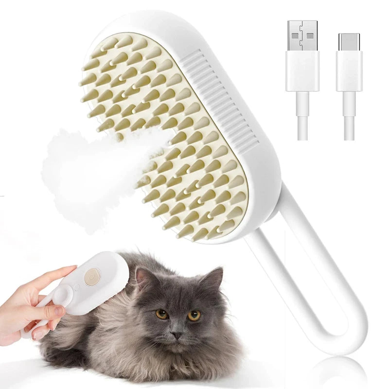 3-en-1 Brosse Électrique pour Chiens et Chats 🐶🐱 – Toilettage Confort, Massage Apaisant & Élimination des Poils