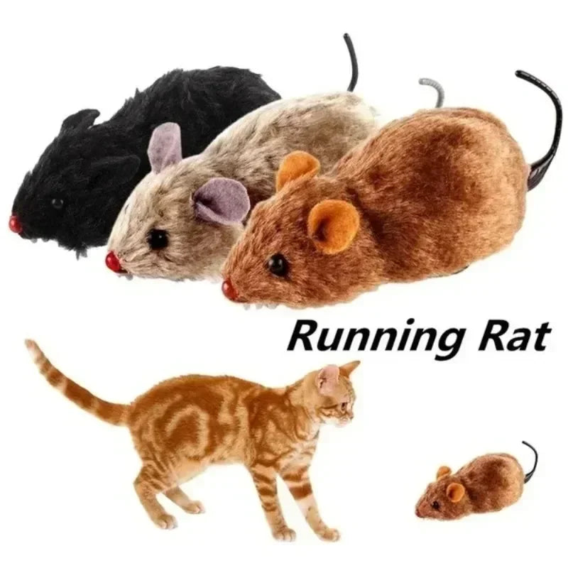 Souris en peluche réaliste Jouet de course pour chats Chiens