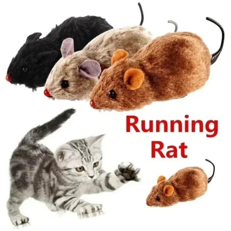 Souris en peluche réaliste Jouet de course pour chats Chiens