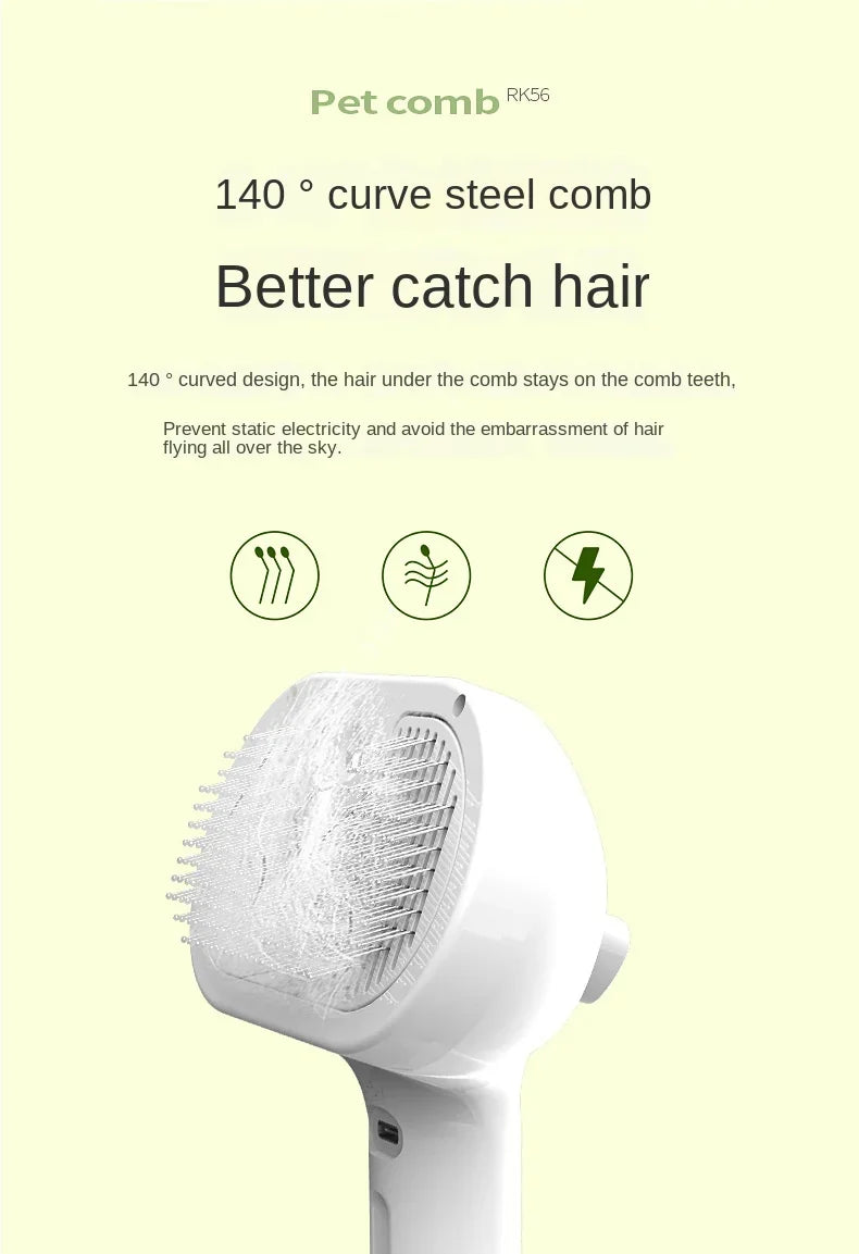 3-en-1 Brosse Électrique pour Chiens et Chats 🐶🐱 – Toilettage Confort, Massage Apaisant & Élimination des Poils