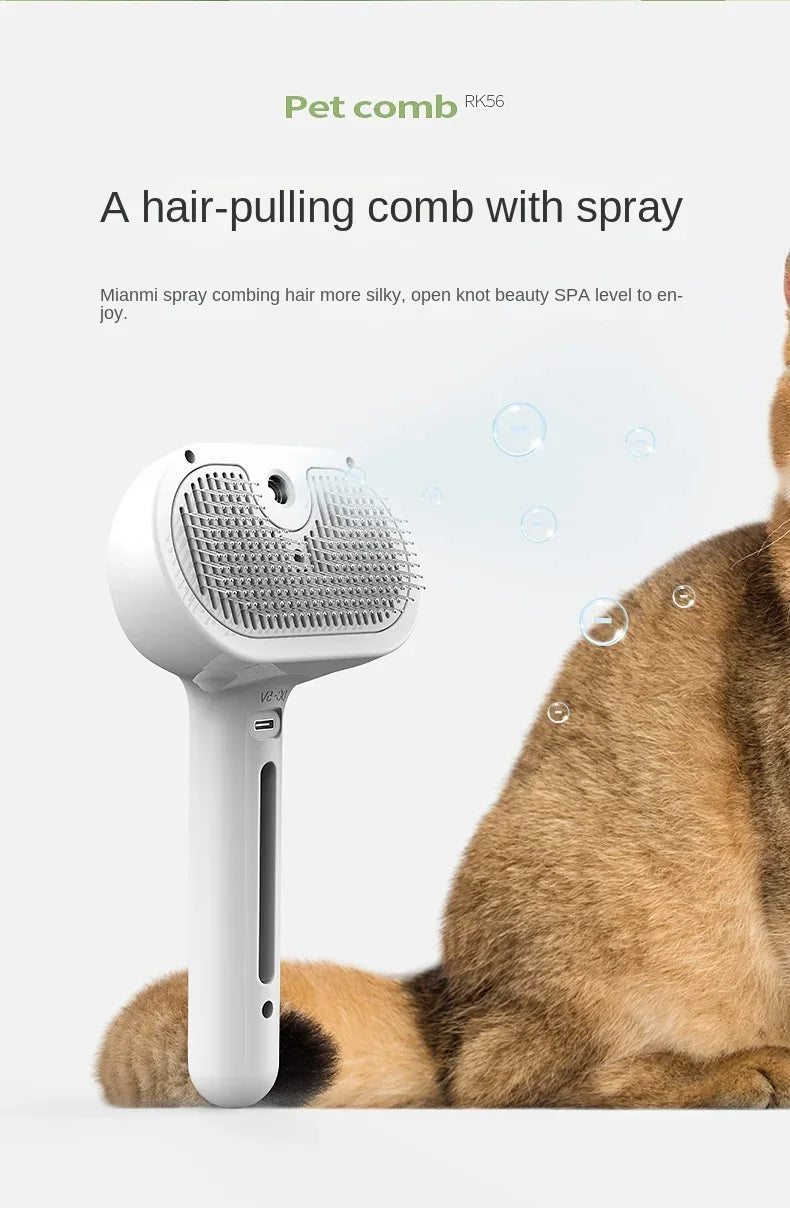 3-en-1 Brosse Électrique pour Chiens et Chats 🐶🐱 – Toilettage Confort, Massage Apaisant & Élimination des Poils