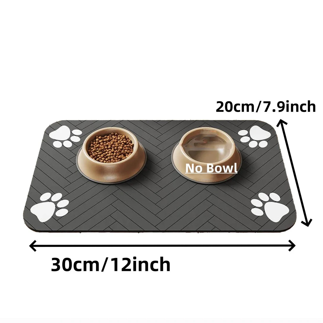 Tapis d’alimentation absorbant pour animaux, idéal pour les gamelles d’eau et de nourriture, avec dessous en caoutchouc imperméable, séchage rapide, pour chiens et chats.