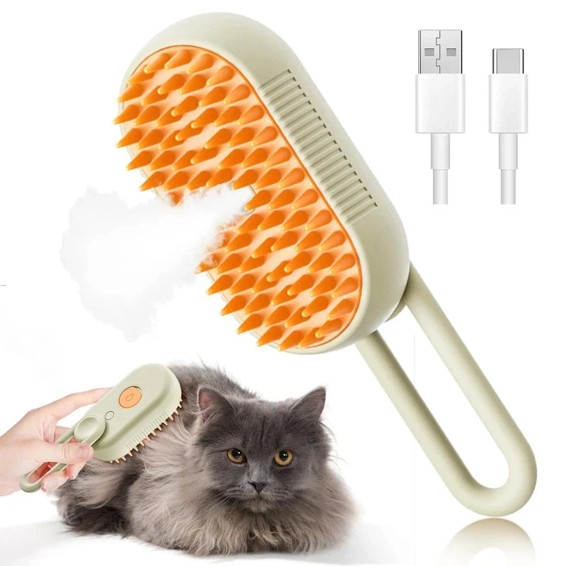 3-en-1 Brosse Électrique pour Chiens et Chats 🐶🐱 – Toilettage Confort, Massage Apaisant & Élimination des Poils