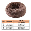 Coussin Douillet Rond en Fausse Fourrure pour Chat et Chien – Lit Apaisant, Chaud et Lavable pour Petits et Moyens Animaux
