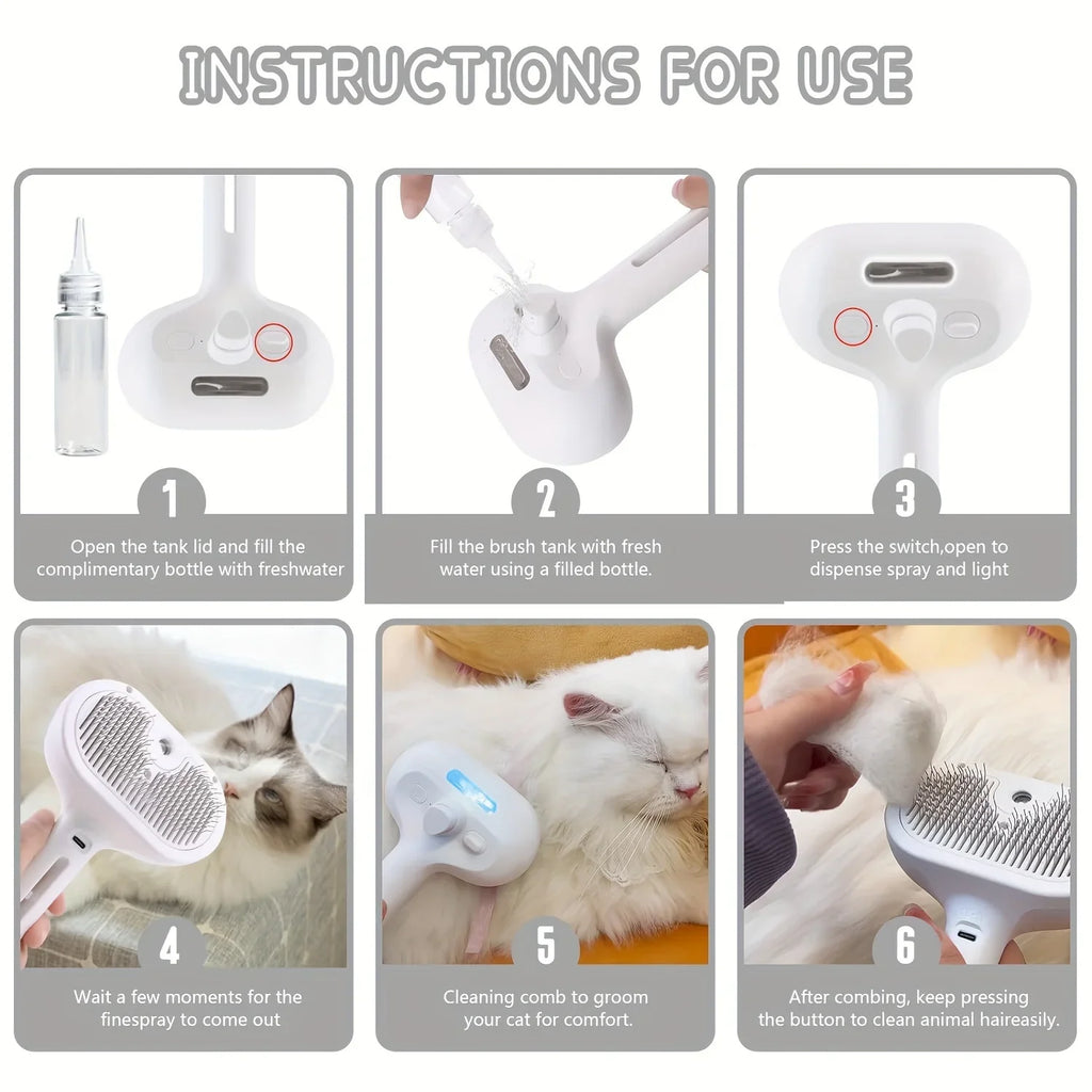 3-en-1 Brosse Électrique pour Chiens et Chats 🐶🐱 – Toilettage Confort, Massage Apaisant & Élimination des Poils