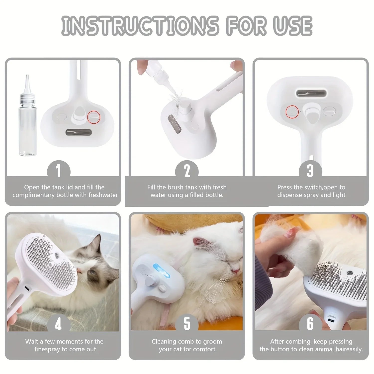 3-en-1 Brosse Électrique pour Chiens et Chats 🐶🐱 – Toilettage Confort, Massage Apaisant & Élimination des Poils