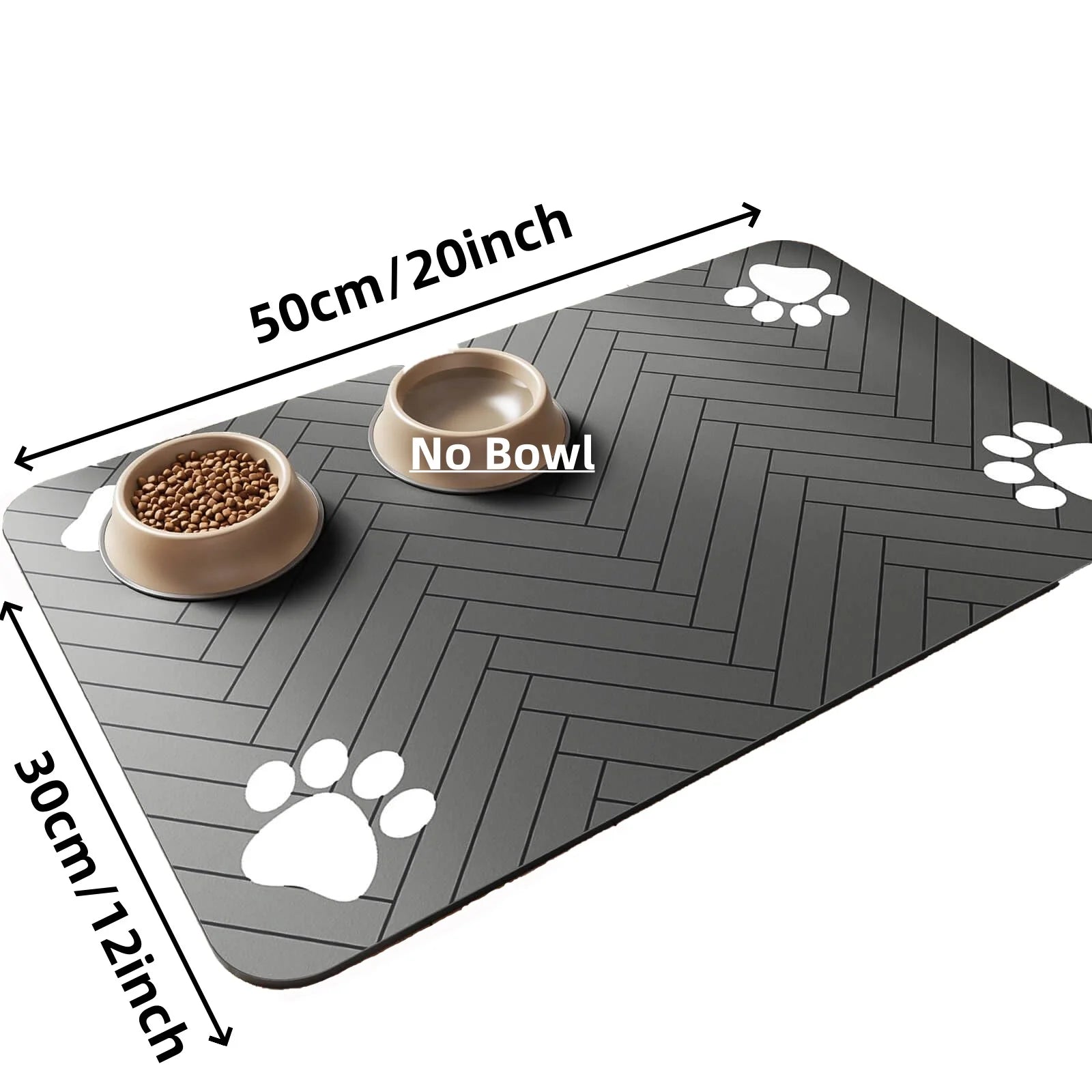 Tapis d’alimentation absorbant pour animaux, idéal pour les gamelles d’eau et de nourriture, avec dessous en caoutchouc imperméable, séchage rapide, pour chiens et chats.