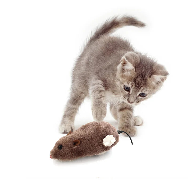 Souris en peluche réaliste Jouet de course pour chats Chiens