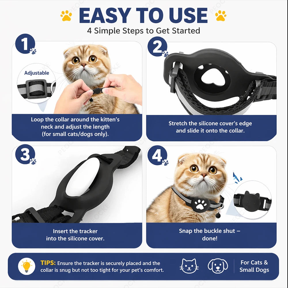 Collier traceur GPS Bluetooth étanche pour chat et chien – Localisation en temps réel via Android ( ce n’est pas applicable avec un Huawei)