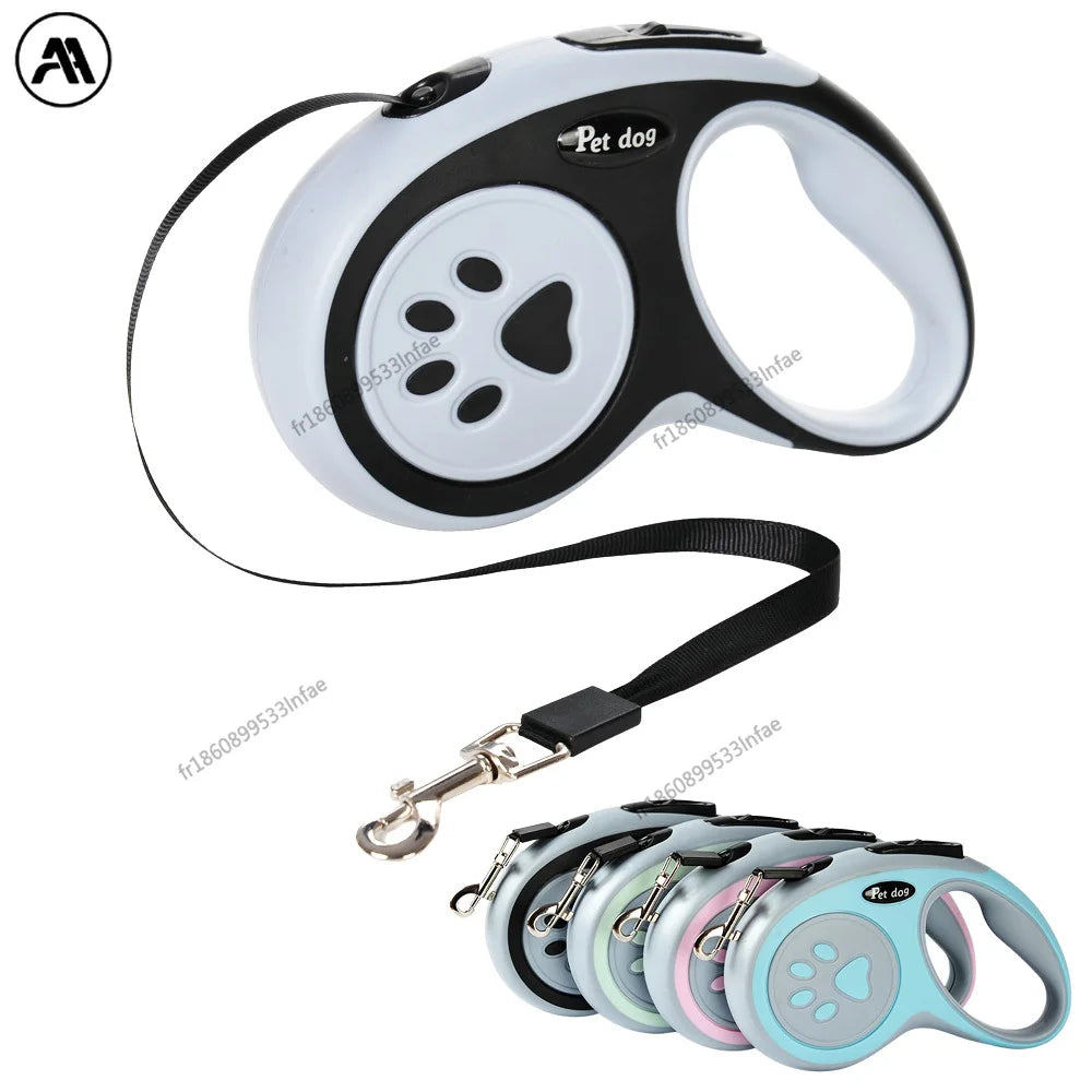 Laisse Rétractable pour Chien – Ergonomique, Solide & Contrôle Facile.                                                 3-5m de laisse.                                       Adaptée pour petit et grands chien et chats