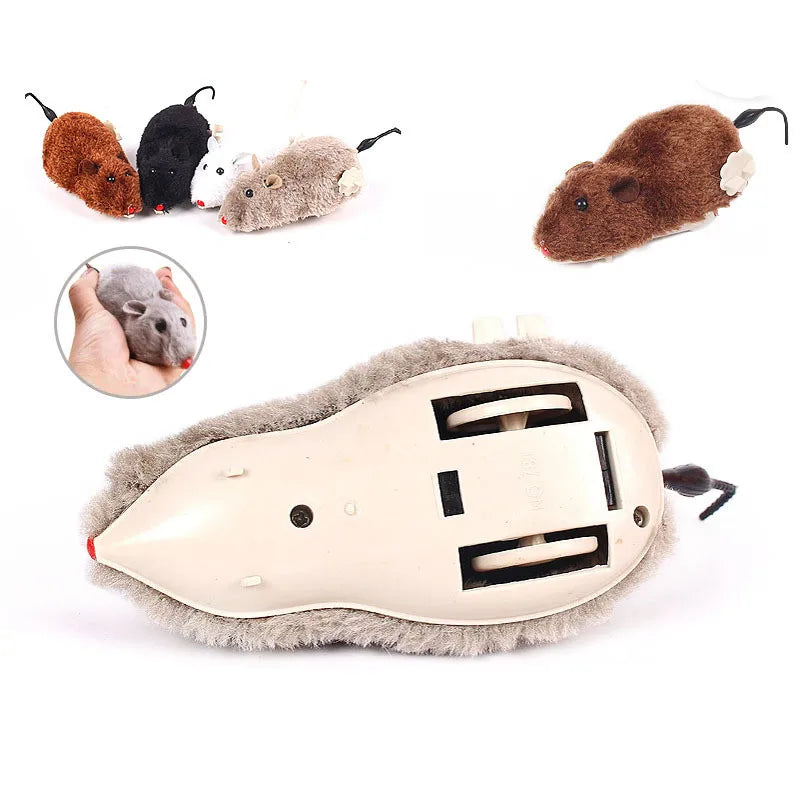 Souris en peluche réaliste Jouet de course pour chats Chiens