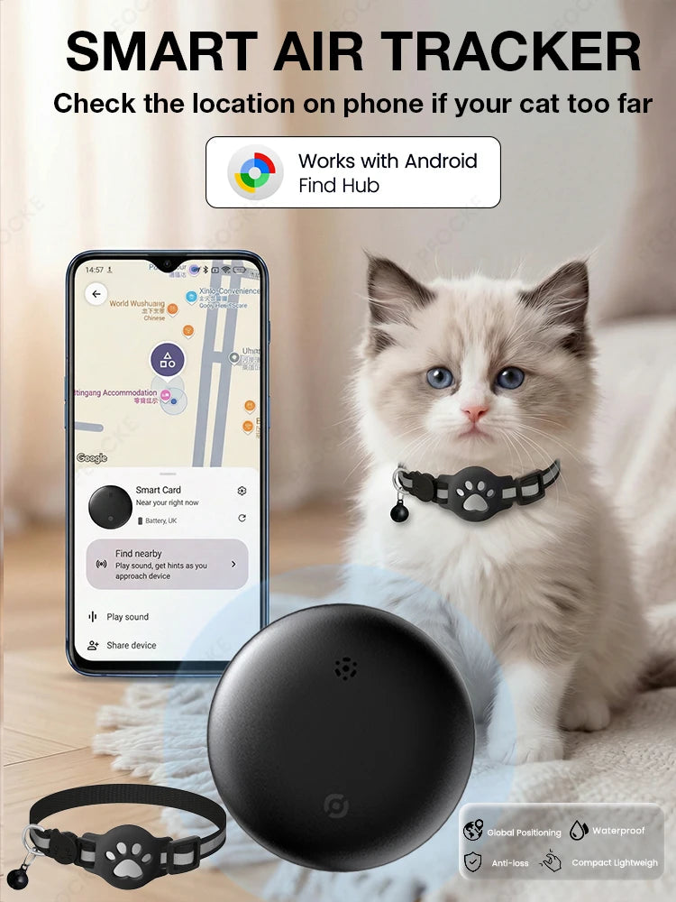 Collier traceur GPS Bluetooth étanche pour chat et chien – Localisation en temps réel via Android ( ce n’est pas applicable avec un Huawei)